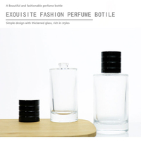 Flacon de parfum en verre rechargeable de qualité supérieure, 30 ml, 50 ml, 100 ml, flacon de parfum rond en verre, emballage en boîte