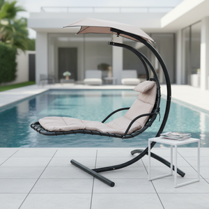 Outdoor Furniture Garden with Canopy and Cushions Rocking <b>Patio</b> Leisure Villa - Product Image 3