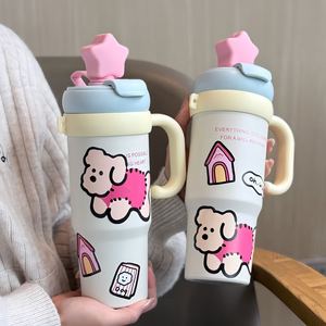 Stainless Steel Tumbler 500Ml Double Wall Vacuum Insulated For School Use With Handle And Lid - Product Image 1