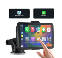 Lecteur multimédia de voiture portable avec écran 7 pouces, Mirrorlink, BT, CarPlay et Android Auto, lecture de carte TF, vidéo de recul