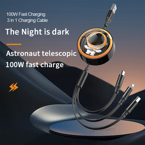 Phi Hành Gia Có Thể Thu Vào 100W Loại C Micro Thực 1.3M 100W Pd Siêu Nhanh Sạc Đa Chức Năng 3 Trong 1 Cáp USB - Product Image 6