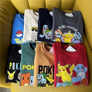 Sweat-shirt à col rond pour enfants, 8 motifs de dessins animés <span class=keywords><strong>Pikachu</strong></span> Charmander Bulbasaur imprimés, pull décontracté à capuche pour garçons et filles - Product Image 1