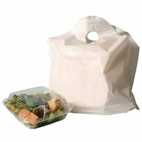 HDPE poly réutilisable vague top fourre-tout poignée en plastique sacs de livraison à emporter pour magasin de restaurant