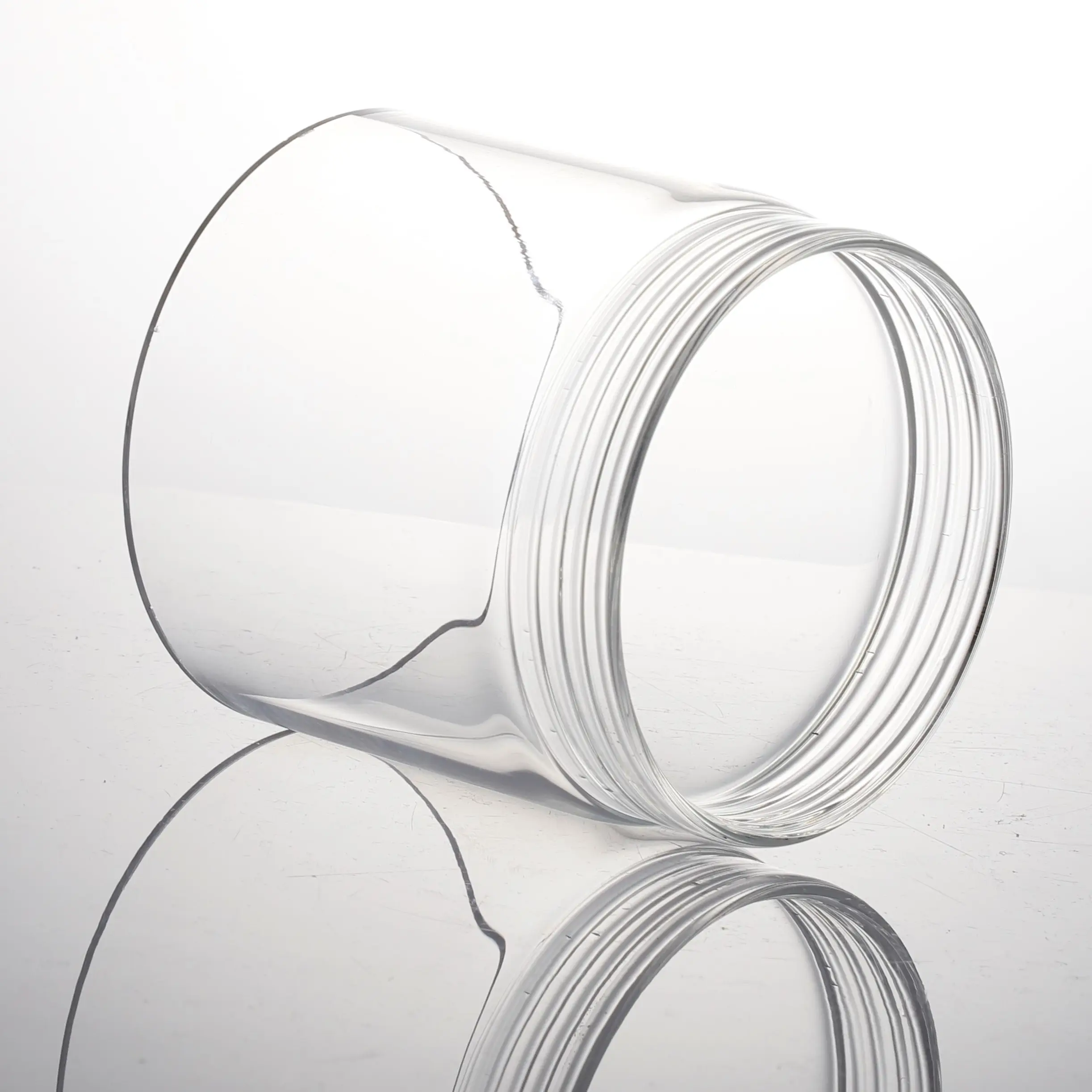 Customized OD50mm 80mm 100mm Borosilicate Glass Tube Quartz Cylinder Glass With Thread