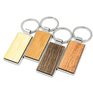 Benutzer definierte Großhandel Sublimation Holz Schlüssel anhänger Blank Rechteck Geschnitzte Holz Schlüssel ring Kreis Epoxidharz Bar Karabiner Schlüssel bund