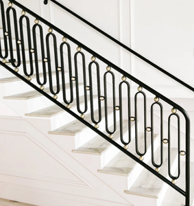 <span class=keywords><strong>Rampe</strong></span> en <span class=keywords><strong>fer</strong></span> classique avec main courante en bois, balustre traditionnel, garde-corps solide pour escalier de maison <span class=keywords><strong>ancienne</strong></span> - Product Image 3