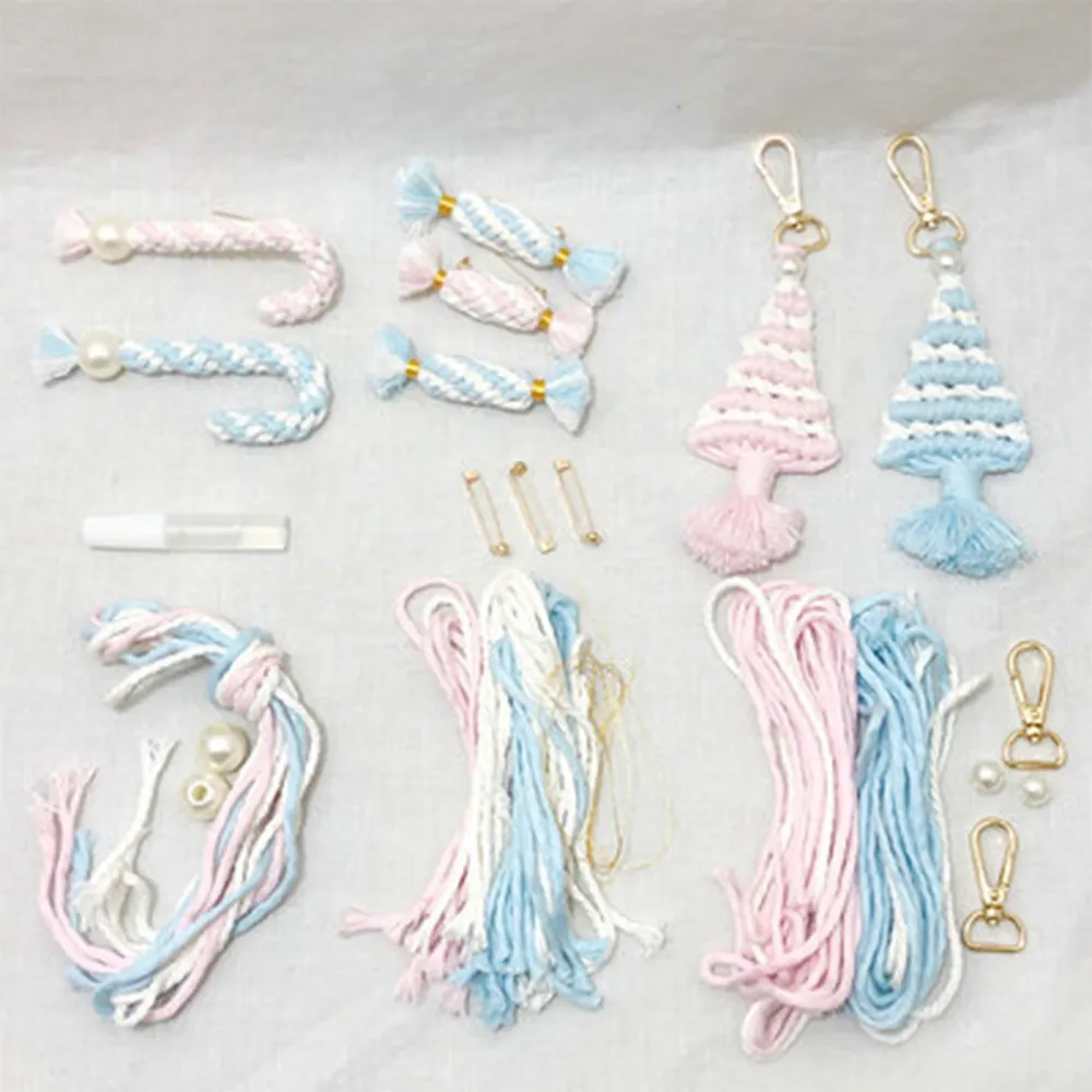 Hot Sale Handmade Boho Macrame Crochet Home Decor Handwoven Keychain Gift Diy Knit Macramee Kit