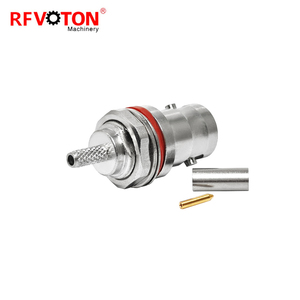 Thẳng BNC nữ Jack phía trước gắn kết vách ngăn Kết nối không thấm nước uốn loại cho rg179 Cáp video không dây - Product Image 3