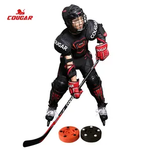 Conjunto completo de equipamentos para hockey, equipamento para casgar, luvas, paleta, capacete, patins, campo de gelo, hóquei