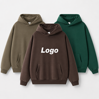 Hoodie Pria Kain 350 Gsm Khusus, Hoodie Kasual Tebal Ukuran Besar untuk Cetak Logo Emboss