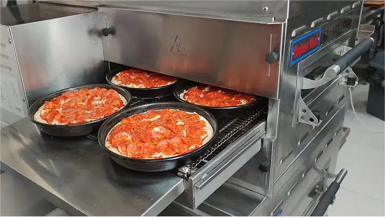 Pizzeria kullanımı için 20 inç tezgah elektrikli tünel Pizza fırını aperatif makinesi