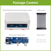 Carte d'extension CAN FD Waveshare pour Raspberry Pi 4B/5, 2x RS485, 1x RS232, boîtier en plastique écologique, montage mural/sur rail