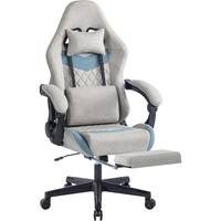 Chaise de jeu d'ordinateur de course de massage ergonomique en cuir Pu inclinable de luxe Chaise de jeu Led Silla Gamer Rgb avec repose-pieds