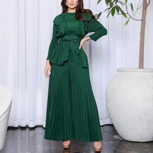 chinese dress ladies Pleated Wide Leg Dress Pants for Tall Women in Black 10 / Tall / Black main image 1