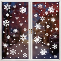 Pegatinas estáticas para ventanas con diseño de copo de nieve navideño para decoración navideña y de Año Nuevo, en dorado, plateado y blanco.