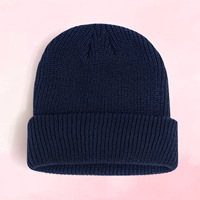 Bonnet en laine mélangée côtelé personnalisé avec logo, chaud, extensible, multicolore, doux, unisexe, motif dessin animé à pois, idéal pour les voyages