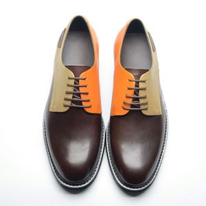 New Style Lace-Up Color-Matched Men's Leather Shoes - Designer Handcrafted High-Quality <b>Personalized</b> Leather Shoes - Product Image 2