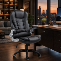 Chaise de bureau de direction de luxe à dossier haut en cuir PU, ergonomique et pivotante, avec hauteur réglable pour le bureau à domicile