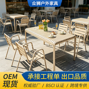 Ensemble de jardin en alliage d'aluminium, table et chaises 6 places, extérieur, imperméable, durable, style contemporain - Product Image 2