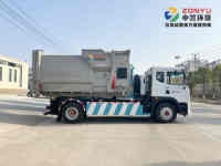 Dongfeng D9-Camion à ordures compacteur manuel 4x2 Hyundai Sanitation Vehicle avec compartiment moteur/moteur amovible