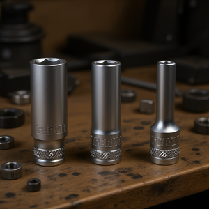 Clé à douille hexagonale Fervi 10 mm 12 mm 13 mm à longue portée en acier au chrome vanadium - Product Image 3