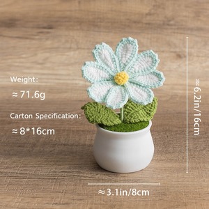 Ornements de décoration pour la maison et la voiture, faits main au crochet, populaires, en fil de laine, fleurs artificielles tricotées, type Gesang. - Product Image 4