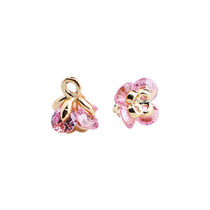 14K mạ vàng và bảo quản màu sắc Zircon Rose Flower Mặt dây chuyền, hmade DIY vòng cổ, vòng đeo tay, đồ trang sức, bông tai, đồ trang trí - Product Image 5