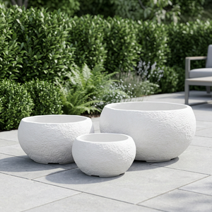 Juego de 3 Macetas Minimalistas de Hormigón Blanco, Redondas, para Interiores, Decoración del Hogar - Product Image 6