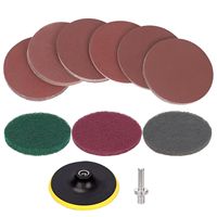 En stock : Lot de 35 disques de ponçage floqués de 4 pouces, grains mixtes 80-400, avec tampons abrasifs et support pour le ponçage du bois et des alliages