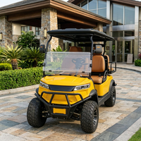 Voiturette de golf électrique de luxe LS2044DA jaune 4 places avec colonne de direction réglable et châssis en aluminium