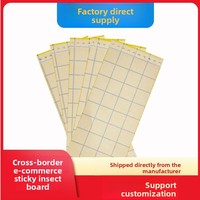 Piège à insectes physique collant double face jaune, épaissi, étanche, pour intérieur, conception en grille, modèle KNFL10K927
