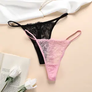 Offre Spéciale string en dentelle rayé sans couture pour femmes, culotte féminine Sexy avec découpe