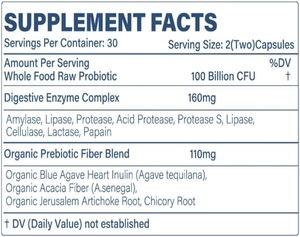 <strong>Raw</strong> <strong>Probiotics</strong> for Women &amp; Men Adult 100 Billion CFU Organic Digestive Enzymes Capsules for Digestive Gut &amp; Immune Health - Product Image 2
