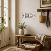 Plaque Métallique Vintage Amusante avec Empreinte de Patte de Chien, Décoration Murale pour Animaux de Compagnie, en Étain Embossé, Personnalisable, Fournisseur Direct d'Usine OEM