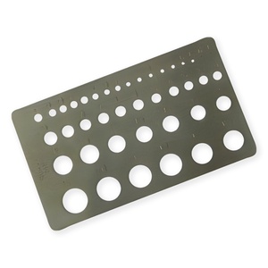 Heavy Duty Stainless Steel Diamond Gauge 39 Round Holes Rectangular Gem Carat Weight Estimation Sheet Jewelry Maker <b>Bench</b> <b>Tools</b> - Product Image 1