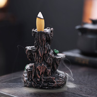 Brûleur d'encens en résine pour aromathérapie, anti-odeur, toutes saisons, cascade à refoulement, décoration zen créative pour la maison, cadeau de Noël