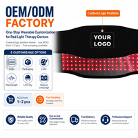 Alat Kecantikan QNL untuk Penggunaan di Rumah, Sabuk Terapi Cahaya Merah 100 LED 660nm 850nm, Pembalut Fototerapi Bertenaga USB dengan Timer 3 Mode