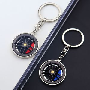 Porte-clés rotatif en métal en forme de moyeu de roue, porte-clés de voiture en métal en forme de jante de frein, porte-clés disques de frein et étriers de frein - Product Image 6