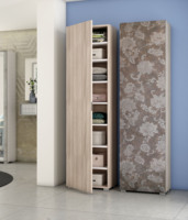 Armoire à chaussures moderne en bois avec étagères et portes réglables pour salon, salle à manger, bureau à domicile