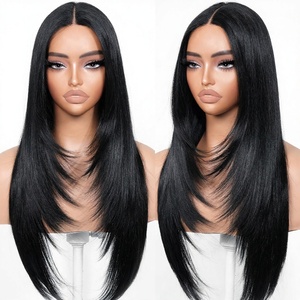 Perruques 100% naturelles en fibres haute température pour femmes noires, vente en gros, perruque brésilienne ondulée avec dentelle frontale, perruque en dentelle à base de soie - Product Image 1