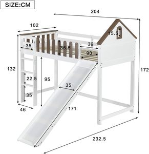 Cama Infantil Tipo Casa de Árbol con Escaleras y Tobogán, Diseño Europeo Personalizado de Pino, Diseños Clásicos y Modernos, Cama Litera con Tobogán - Product Image 3