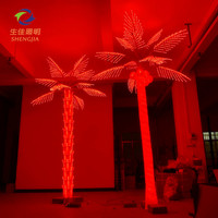 Großhandel Kunststoff-Dekorationen für H:3m Grüne Blätter LED Künstlicher Palmenbaum und LED-Kokosnussbaum-Beleuchtung