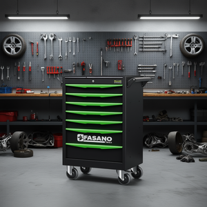 Carro de herramientas rodante Fasano Tools 122V/AS402 con cajones verdes y ruedas para reparación de automóviles - Product Image 2