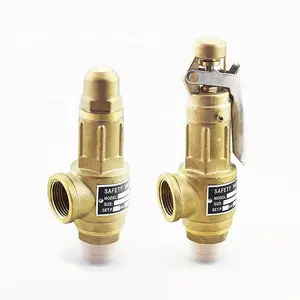Spring Full Thread Connection Gas Lift Air Compressor Steam Pneumatic Pressure Safety Relief Brass Air Gas Safety Valve