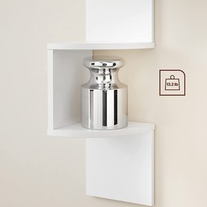 Corner Shelf 5-Tier Floating Wall Shelf Floating <strong>Shelves</strong> for Wall with <strong>Zigzag</strong> Design Bookshelf White - Product Image 3