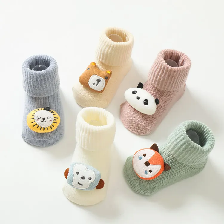 HY-1260 New 2022 Design Anti slip Newborn Baby Doll Socks Cartoon Animals Monkey Cute Floor Socks for Kid