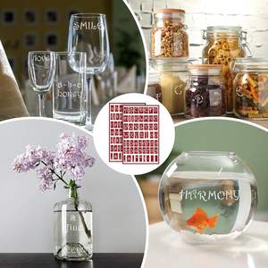 4 pochoirs réutilisables autocollants pour gravure sur verre ou estampage, pochoirs adhésifs réutilisables, chiffres gravés - Product Image 6