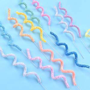 Ensemble chaud de 4 pièces bougies d'anniversaire torsadées spirale métallique Cupcake mince longues bougies de gâteau pour la décoration de fête de mariage d'anniversaire - Product Image 2