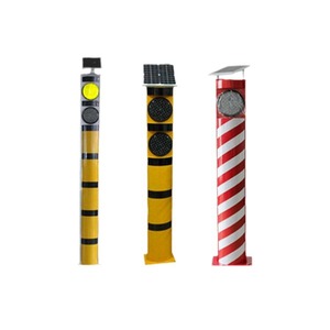 Solar Traffic Warning <b>Post</b> Pp Material Reflective Sheeting Ground Mount Flashing Led <b>Light</b> - Product Image 5