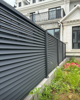 Clôture modulaire moderne à lames orientables en aluminium noir pour jardin, aménagement paysager et chantier, thermolaquée